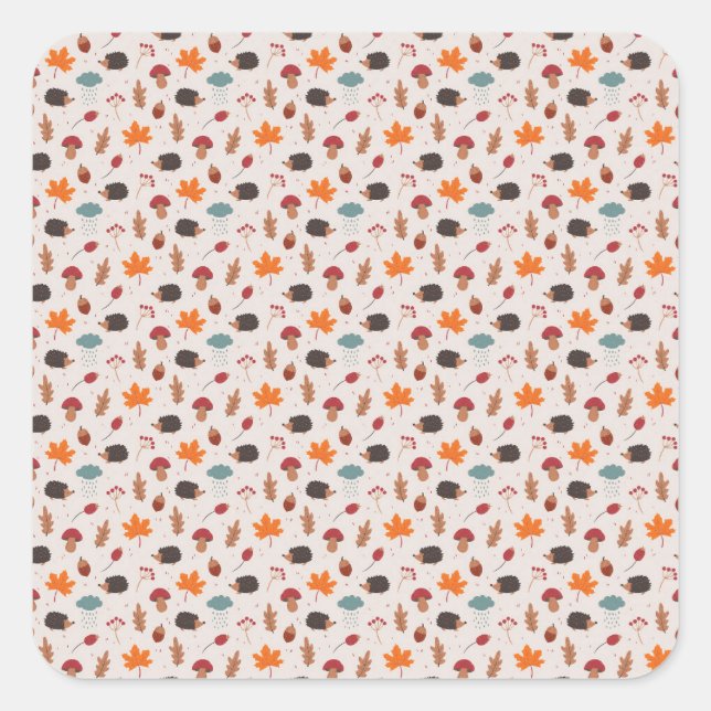 Adesivo Quadrado Autumn hedgehog (Frente)