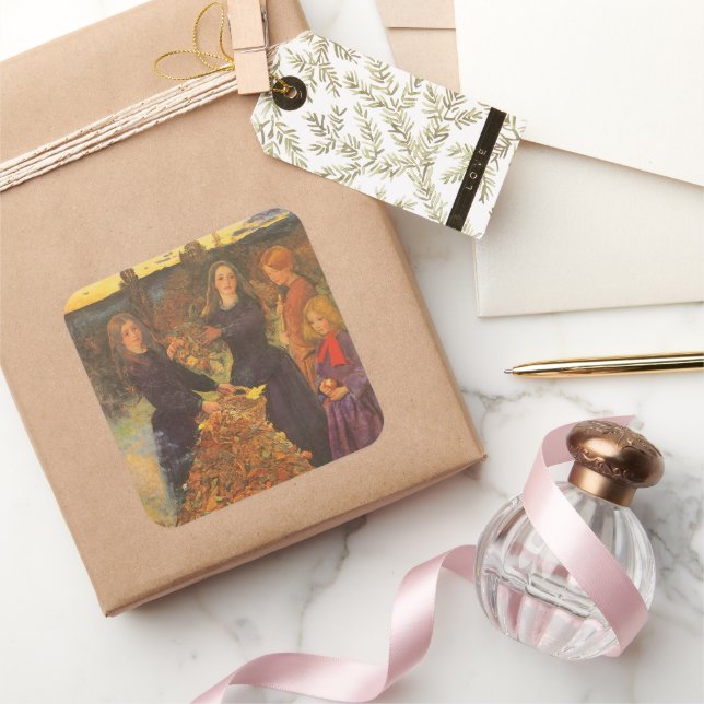 Adesivo Quadrado Autumn Leaves por Sir John Everett Millais (Presentear)