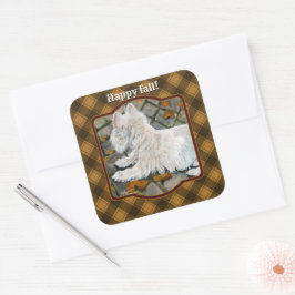 Adesivo Quadrado Autumn Leaves Westie no Pacio