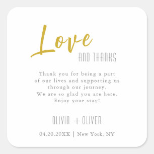 Adesivo Quadrado Autumn Oak Deixa Amor e Obrigados Casados