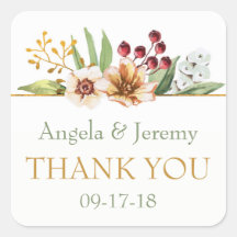 Autumn Wildflower Watercolor Wedding Sage