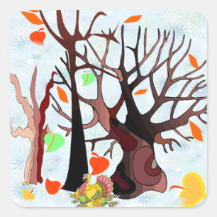 Adesivo Quadrado Autumn Wonderland -