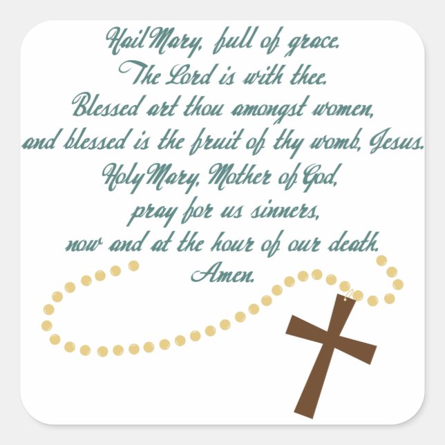 Adesivo Quadrado Ave Mary (Frente)