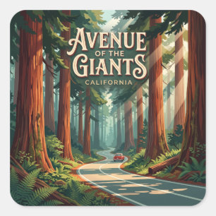 Adesivo Quadrado Avenida dos Gigantes Redcrest Califórnia