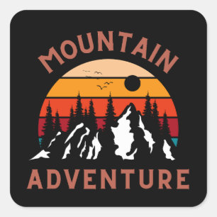 Adesivo Quadrado Aventura de Montanha