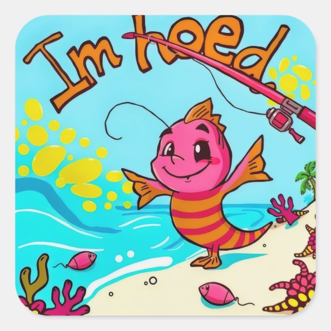 Adesivo Quadrado Aventura Vibrante pela margem (Frente)