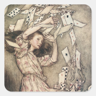 Adesivo Quadrado Aventuras de Alice no País das Maravilhas Vintage 