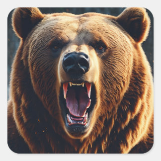Adesivo Quadrado Aventuras de Urso Louco