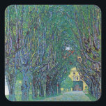 Adesivo Quadrado Avenue in Schloss Kammer Park por Gustav Klimt<br><div class="desc">Avenue In Schloss Kammer Park (1912) por Gustav Klimt é uma pintura de simbolismo de arte da Era Vitoriana. Uma vista exterior de um castelo no final de uma longa rua arborizada cercada por belos primavera jardins. Schloss Kammer é um castelo cercado pela água do lago Attersee, no alto da...</div>