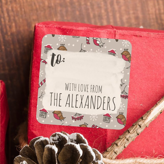 Adesivo Quadrado Aves De Natal 'Casa Para Férias' Para E De (Criador carregado)