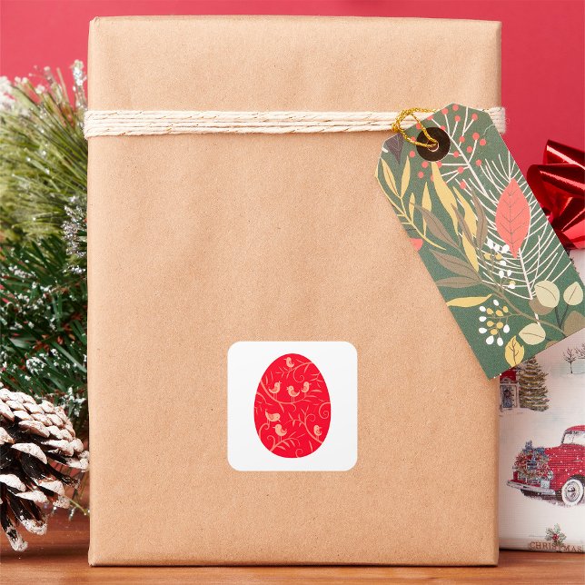 Adesivo Quadrado Aves de Ovo de Páscoa (Criador carregado)