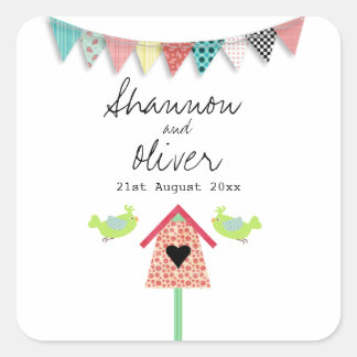 Adesivo Quadrado Aves Espanhosas E Favor De Casamento De Casas De A