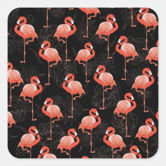 Adesivo Quadrado Aves Flamingos: Design de têxteis de vindima