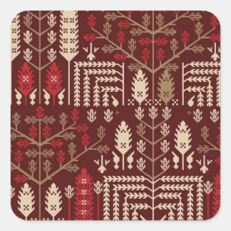 Adesivo Quadrado Aves Flores Azul Escuro Padrão