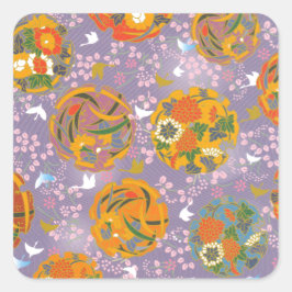 Adesivo Quadrado Aves Origami