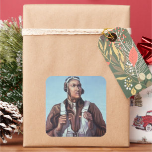 Adesivo Quadrado Aviadores negros: Serviço Militar de Combate WW2 d