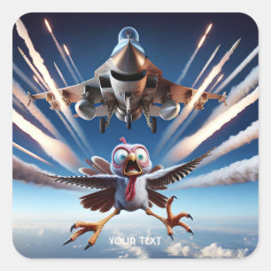 Adesivo Quadrado Avião de Combate da Turquia Fantasy