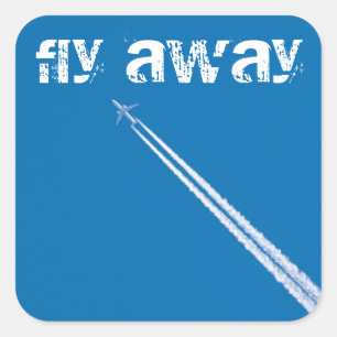 Adesivo Quadrado Avião voador