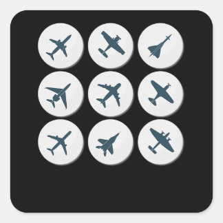 Adesivo Quadrado Avião Voando Piloto Aniversário Oferta Ideia Homen