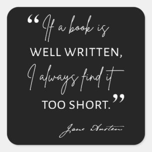 Adesivo Quadrado Avid Reader II - Cota de Jane Austen
