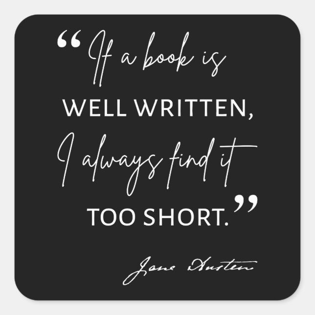 Adesivo Quadrado Avid Reader II - Cota de Jane Austen (Frente)