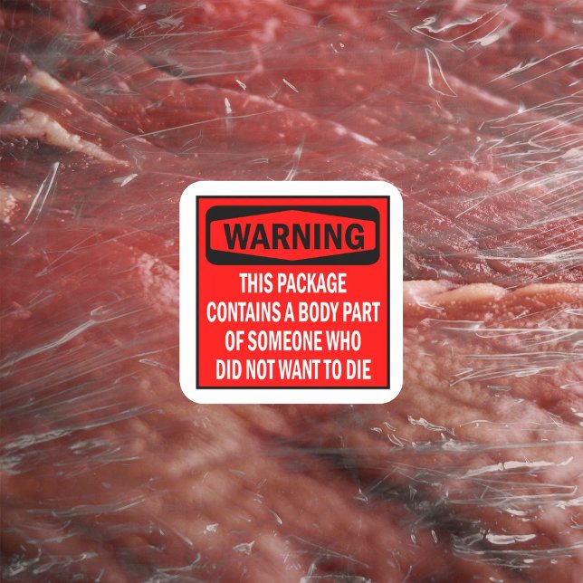 Adesivo Quadrado Aviso, Ativismo de Vegan de Pacote (Criador carregado)