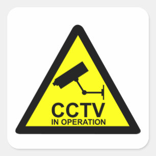 Adesivo Quadrado Aviso de CCTV