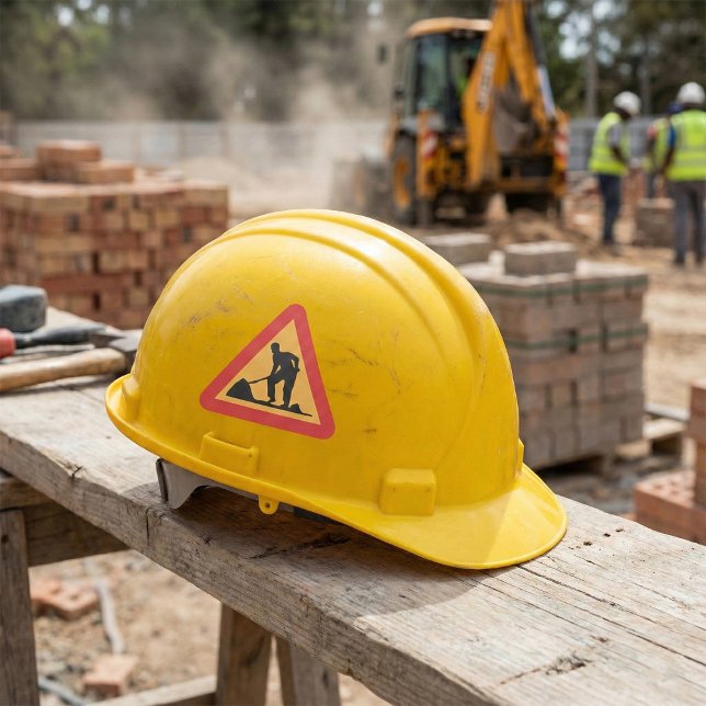 Adesivo Quadrado Aviso de Zona de Construção de Sinalização de Rodo (Criador carregado)