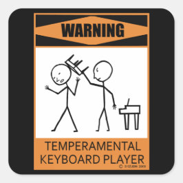 Adesivo Quadrado Aviso! Player de teclado temperado