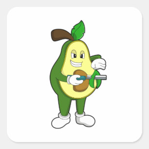 Adesivo Quadrado Avocado como cabeleireiro com Razor