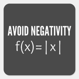 Adesivo Quadrado avoid negativity math equation