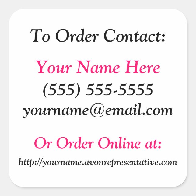 Adesivo Quadrado Avon Brochure Stickers - Quadrados (Frente)