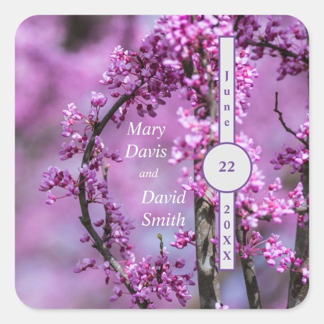 Adesivo Quadrado Avondale Redbud Art Wedding (Frente)