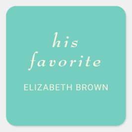 Adesivo Quadrado Awe Aquático Simples Elegante com Casamento Monogr