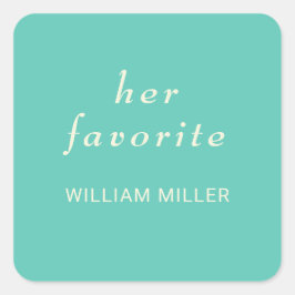 Adesivo Quadrado Awe Aquático Simples Elegante com Casamento Monogr