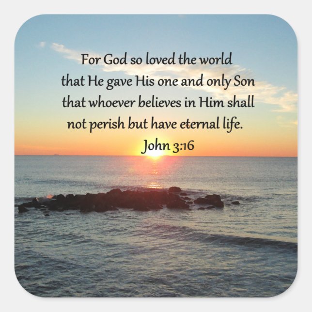 ADESIVO QUADRADO AWE-INSPIRING JOHN 3:16 SUNRISE (Frente)