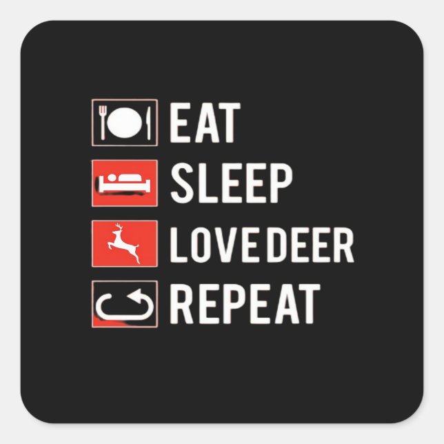 Adesivo Quadrado Awesome Deer Lover Creative Modern Design  (Frente)