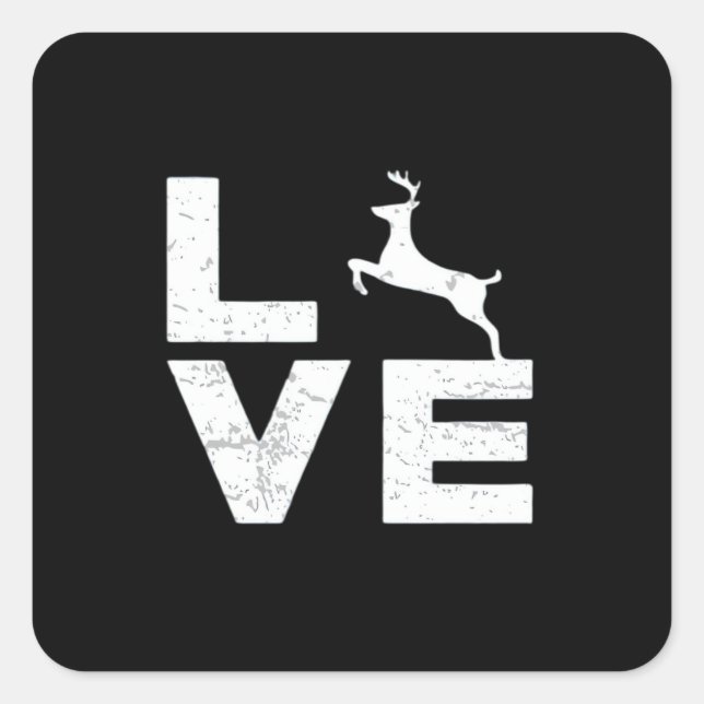 Adesivo Quadrado Awesome Deer Lover Trendy Aesthetic Design  (Frente)