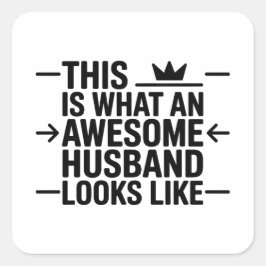 Adesivo Quadrado Awesome Husband Graphic Typography