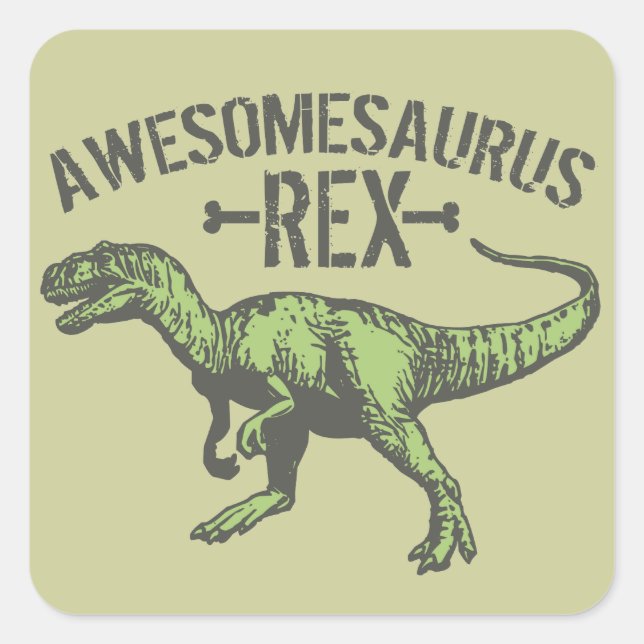 Adesivo Quadrado Awesomesaurus Rex (Frente)