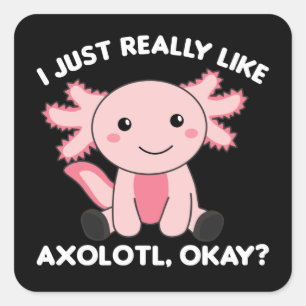 Adesivo Quadrado Axolotl Amém Animais Cujos Cachorros Para Crianças