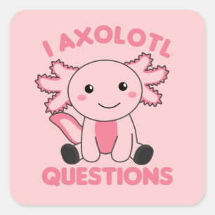 Adesivo Quadrado Axolotl Amém Animais Doce Para Crianças Squ Rosa
