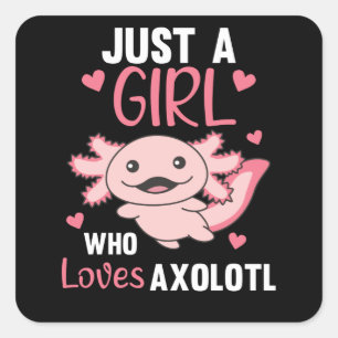 Adesivo Quadrado Axolotl Amém Animais Doce Para Meninas Rosa