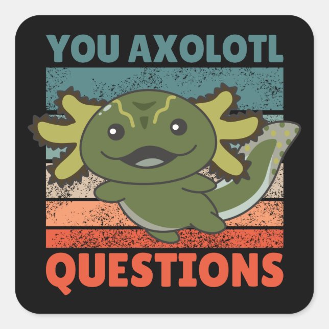 Adesivo Quadrado Axolotl Amém Animais Doentes Filhos Axolotl Square (Frente)