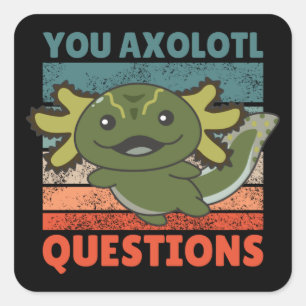 Adesivo Quadrado Axolotl Amém Animais Doentes Filhos Axolotl Square