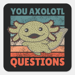 Adesivo Quadrado Axolotl Amém Animais Doentes Filhos Axolotl Square