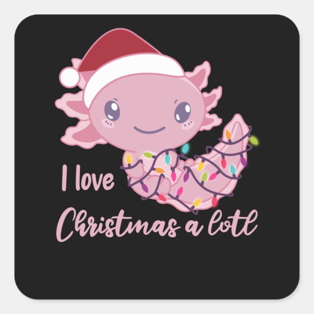 Adesivo Quadrado Axolotl Em Luas Fadas Frita Natal De Animais Engra (Frente)