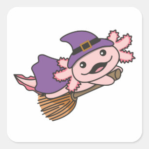 Adesivo Quadrado Axolotl Halloween Witeen Kids Witume