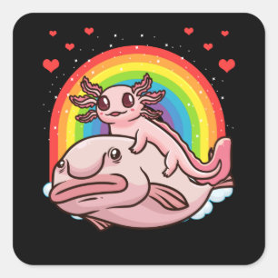 Adesivo Quadrado Axolotl Kawaii Blobfish