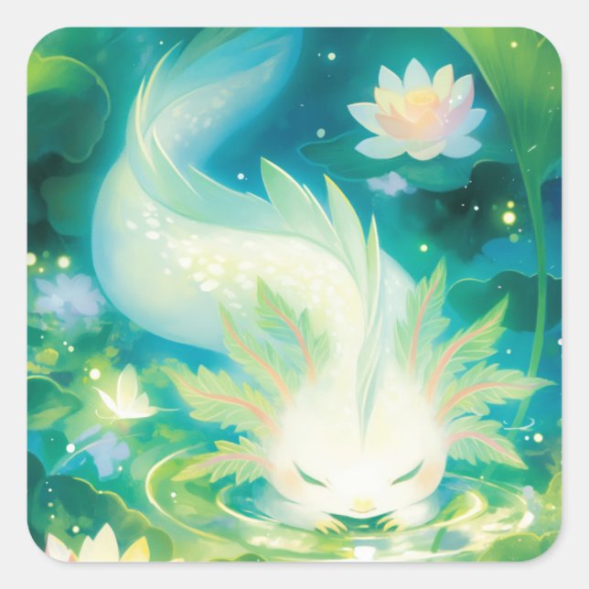 Adesivo Quadrado Axolotl Oasis Floral (Frente)